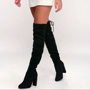 Black Suede Over the Knee Boots